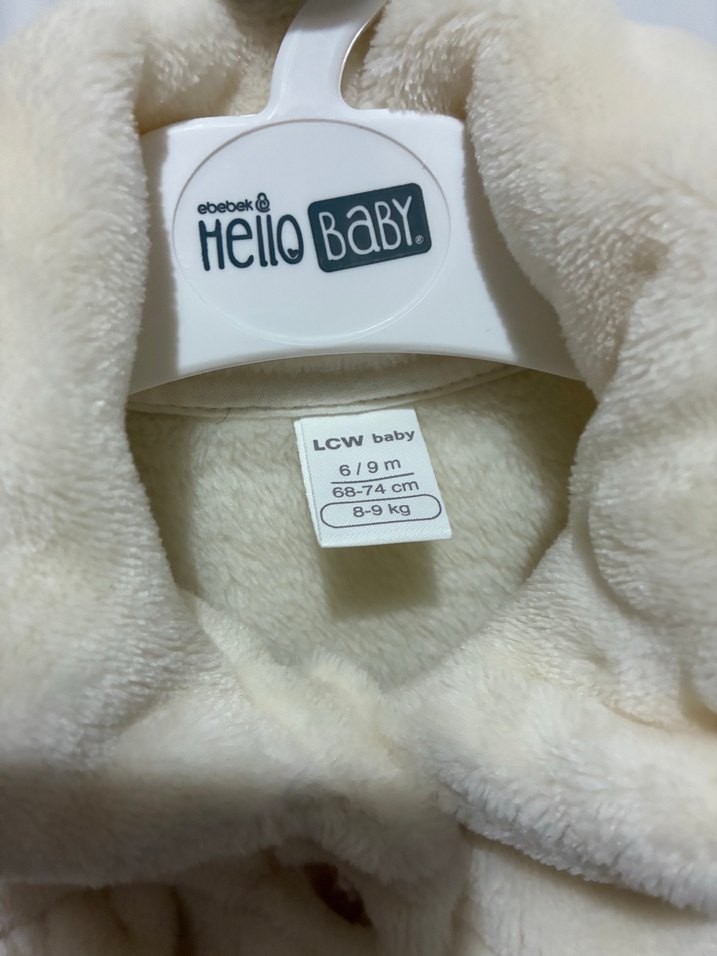 Kız Çocuk Beyaz Kürklü Peluş Ceket - Görsel 2