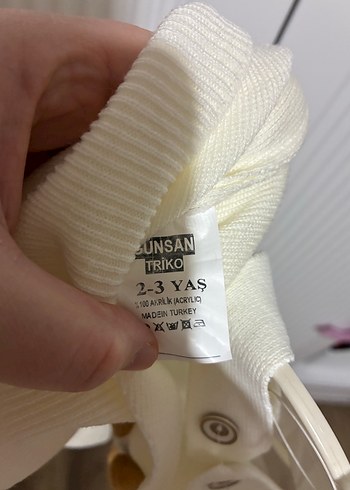 Beyaz Örgü Askılı Bebek Tulumu - Görsel 6