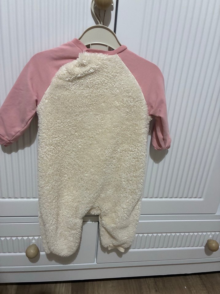 Peluş Detaylı Pembe Bebek Tulum - Görsel 2