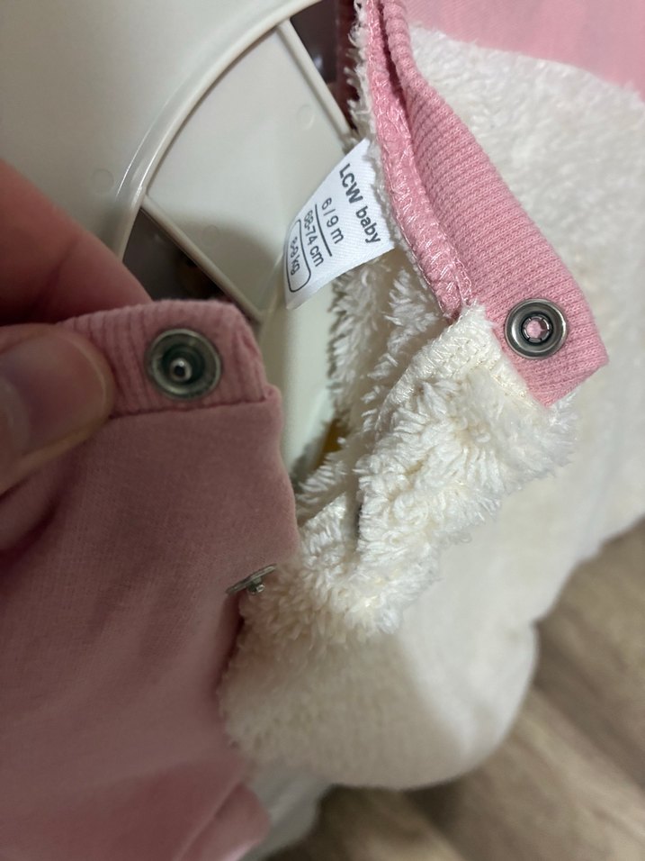 Peluş Detaylı Pembe Bebek Tulum - Görsel 3