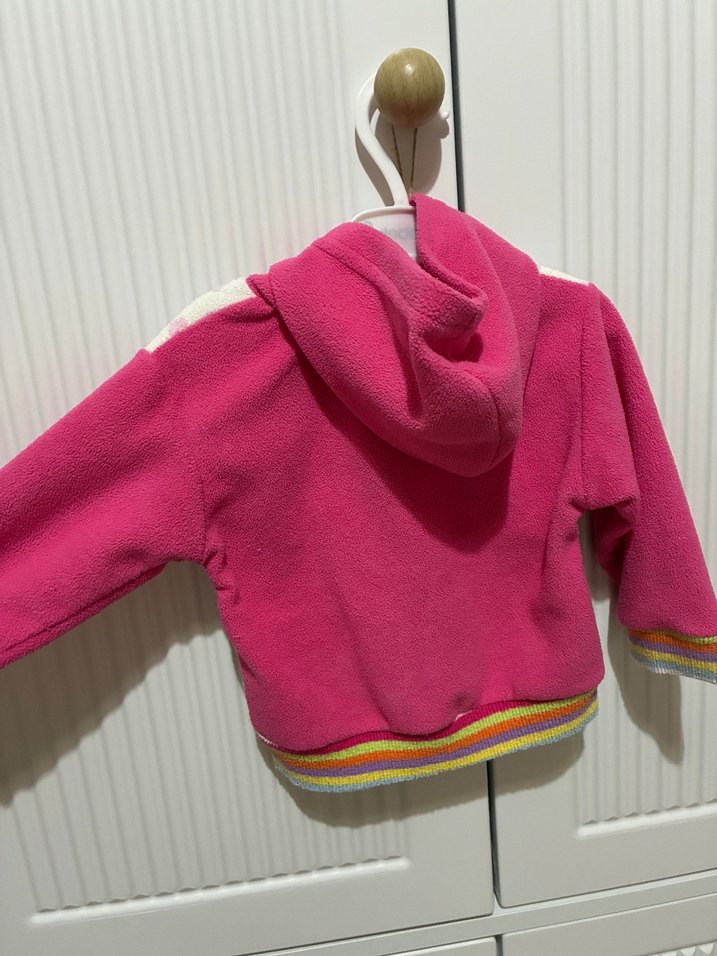 Kız Çocuk Kapüşonlu Fermuarlı Hırka - Görsel 2