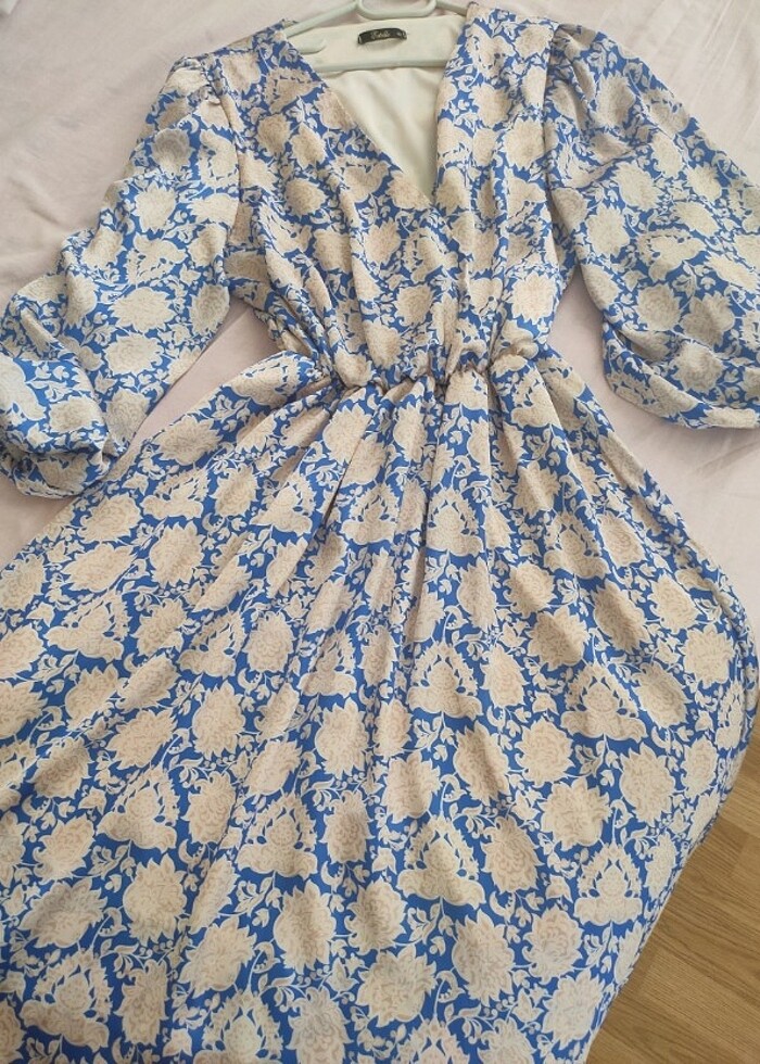 Kruvaze Yaka Harika Elbise - Görsel 2