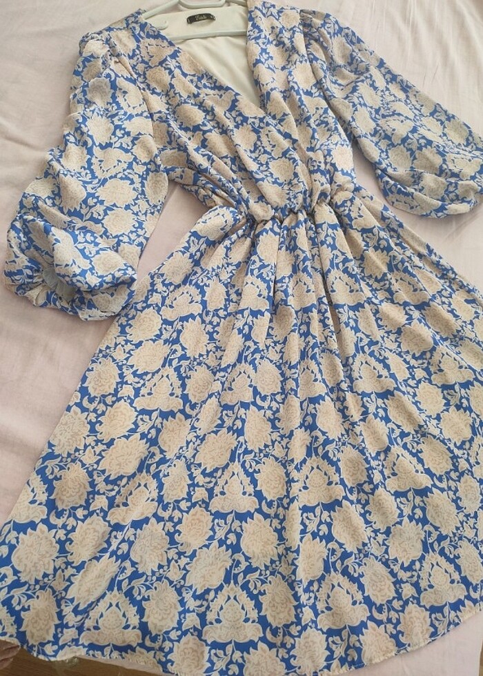 Kruvaze Yaka Harika Elbise - Görsel 3