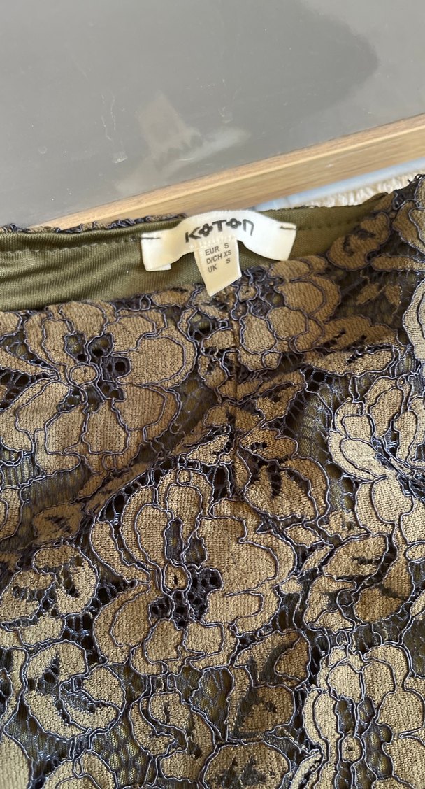 Dantel İşlemeli Midi Etek - Görsel 3