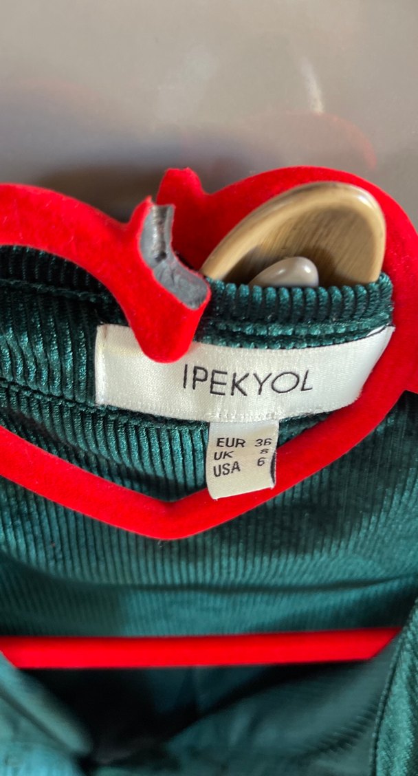 Kadın Yeşil Süet Midi Gömlek - Görsel 2