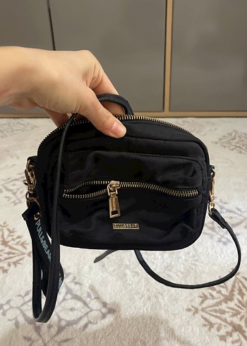 Kadın Siyah Bağlamalı Desenli Çapraz Çanta - Görsel 2