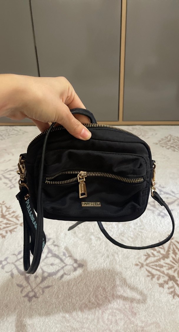 Kadın Siyah Bağlamalı Desenli Çapraz Çanta - Görsel 2