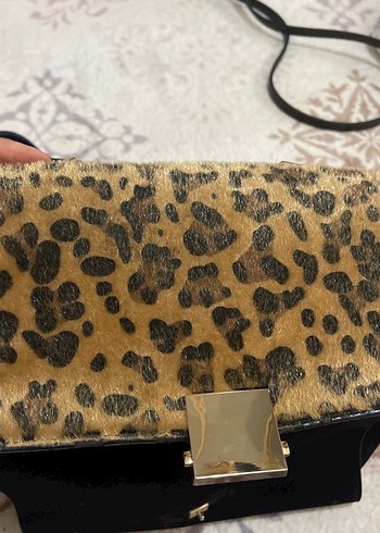 Kahverengi Leopar Desenli Süet Kadın Çanta - Görsel 3
