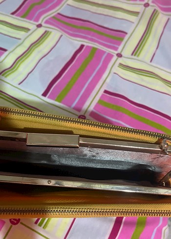 Bej Deri Fermuarlı Kadın Çantası - Görsel 2