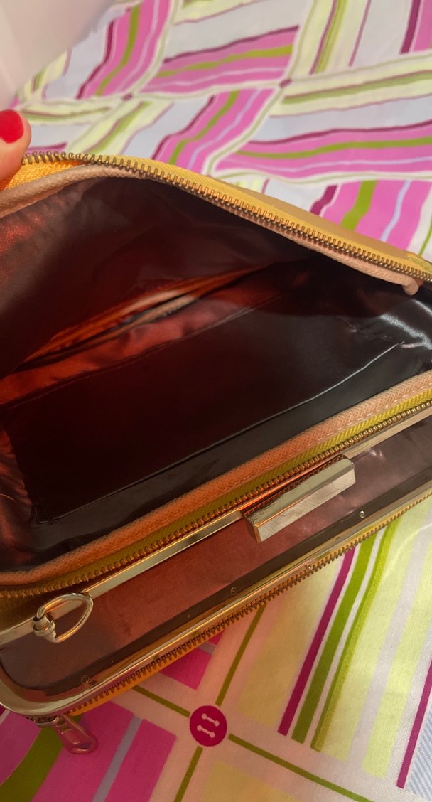 Bej Deri Fermuarlı Kadın Çantası - Görsel 3