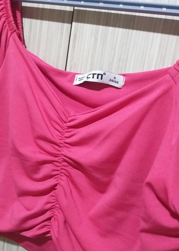 Zara Pembe V Yaka Büzgülü Kadın Bluz