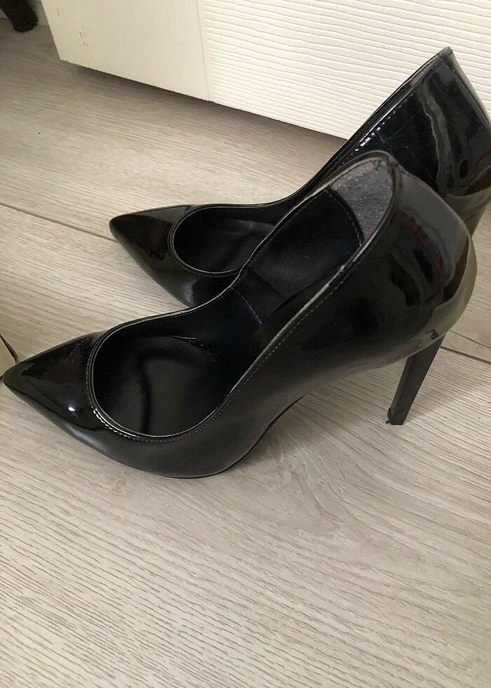 Bambi siyah rugan stiletto - Görsel 5