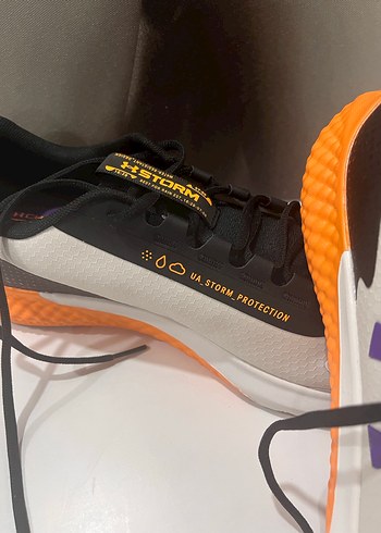 Under armour Erkek Spor Ayakkabısı Siyah Beyaz Velcro - Görsel 4