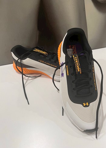 Under armour Erkek Spor Ayakkabısı Siyah Beyaz Velcro - Görsel 3