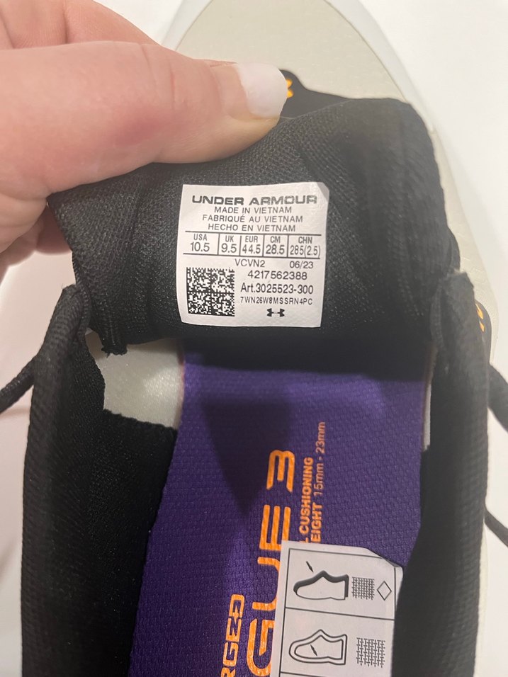 Under armour Erkek Spor Ayakkabısı Siyah Beyaz Velcro - Görsel 5