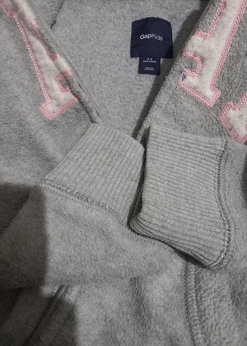 ORJINAL GAP MARKA Kız Çocuk Gri Kapüşonlu Fermuarlı Sweatshirt - Görsel 5