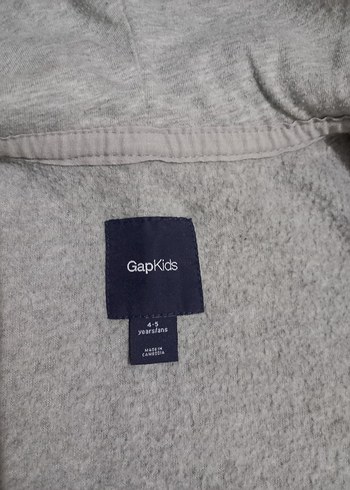 ORJINAL GAP MARKA Kız Çocuk Gri Kapüşonlu Fermuarlı Sweatshirt - Görsel 3