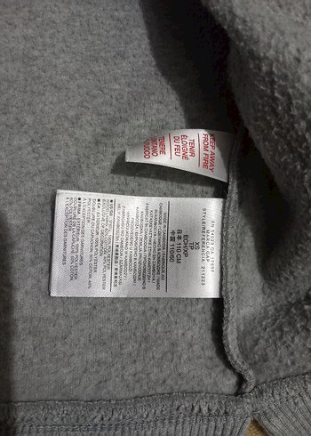 ORJINAL GAP MARKA Kız Çocuk Gri Kapüşonlu Fermuarlı Sweatshirt - Görsel 4