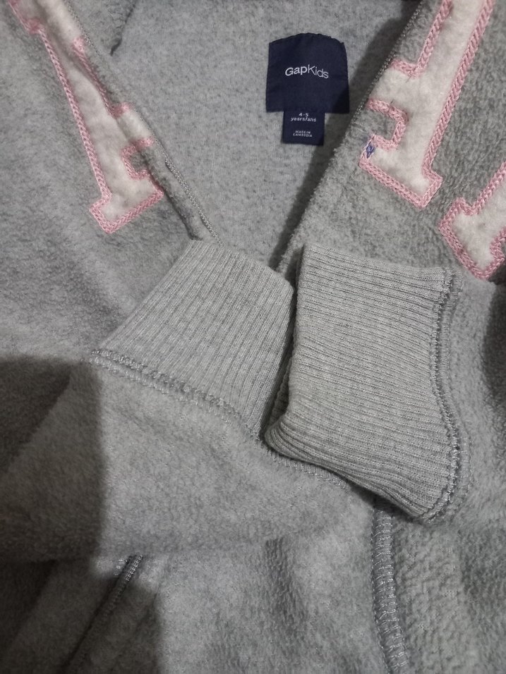 ORJINAL GAP MARKA Kız Çocuk Gri Kapüşonlu Fermuarlı Sweatshirt - Görsel 5
