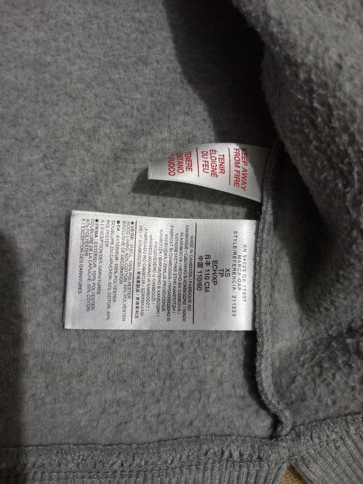 ORJINAL GAP MARKA Kız Çocuk Gri Kapüşonlu Fermuarlı Sweatshirt - Görsel 4