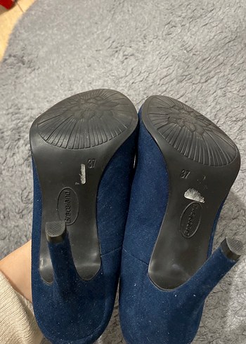 Kadın Lacivert Süet Stiletto Topuklu Ayakkabı - Görsel 3