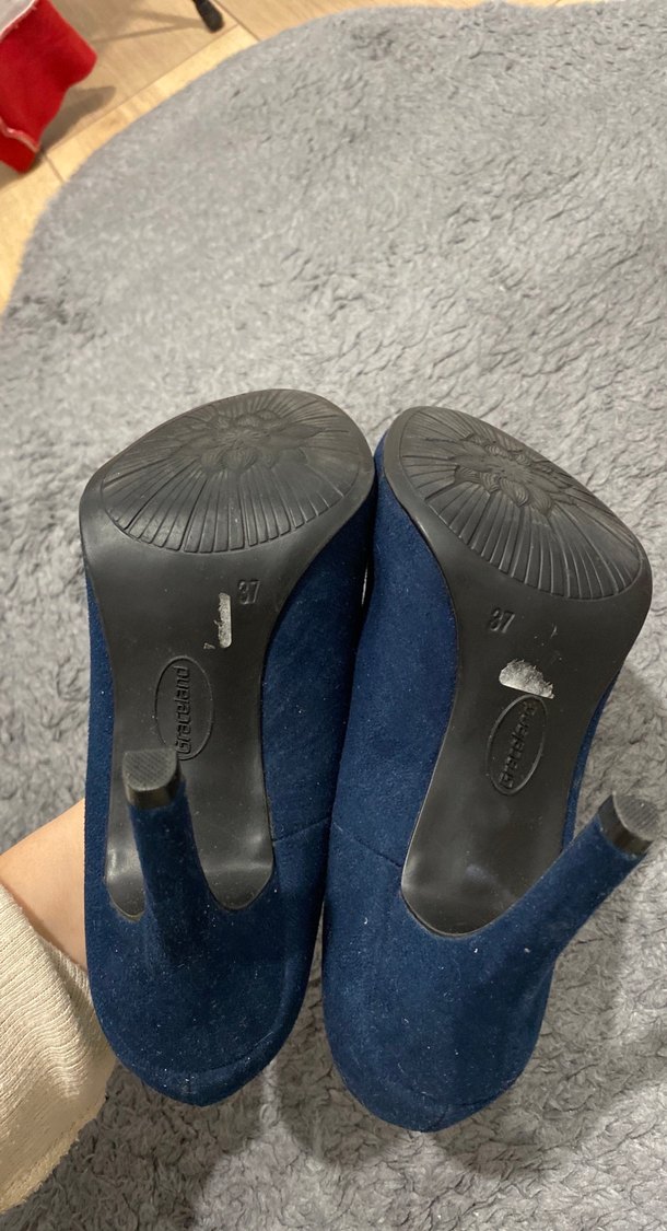 Kadın Lacivert Süet Stiletto Topuklu Ayakkabı - Görsel 3