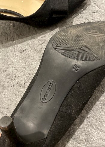 Siyah süet stiletto . - Görsel 3