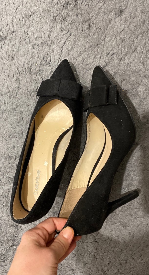 Siyah süet stiletto . - Görsel 4