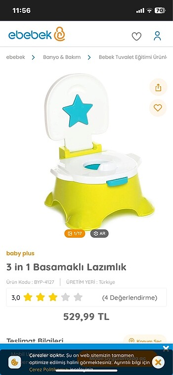 Çocuk lazımlık tuvalet