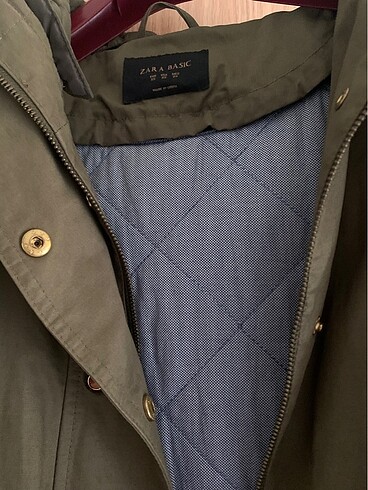 xs Beden Zara yeşil pardesü xs