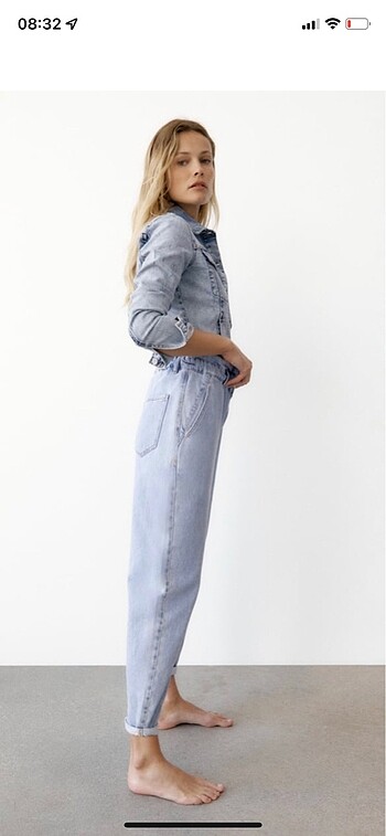 32 Beden Zara paperbag jean