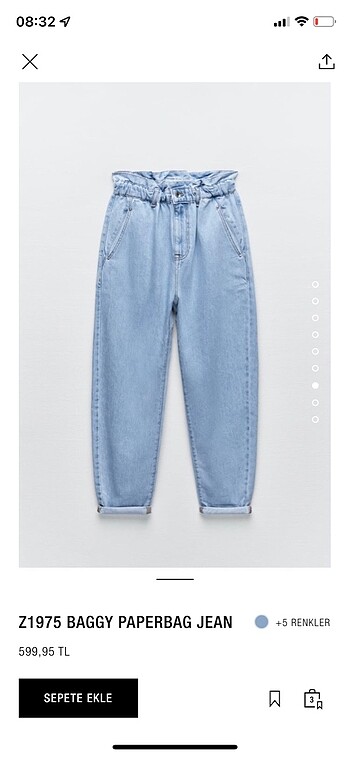 Zara Zara paperbag jean