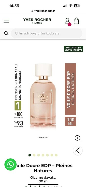 Yves rocher voile docre parfüm