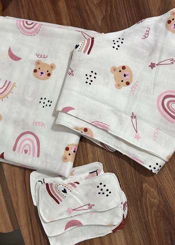 Baskılı müslin Bebek Kundak Örtüsü - Görsel 2