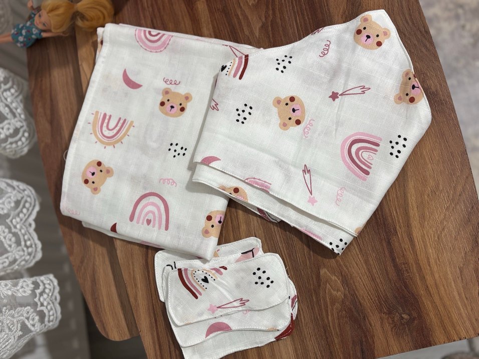 Baskılı müslin Bebek Kundak Örtüsü - Görsel 2