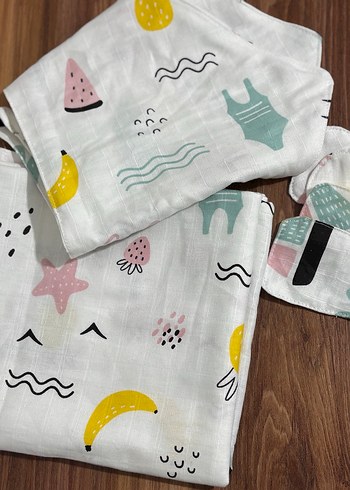 Beyaz müslin kumaş çok amaçlı örtü - Görsel 3