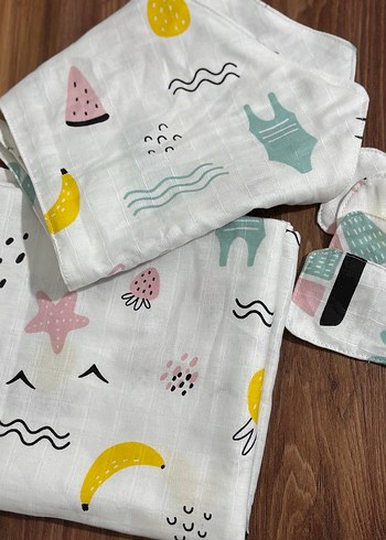 Beyaz müslin kumaş çok amaçlı örtü - Görsel 2