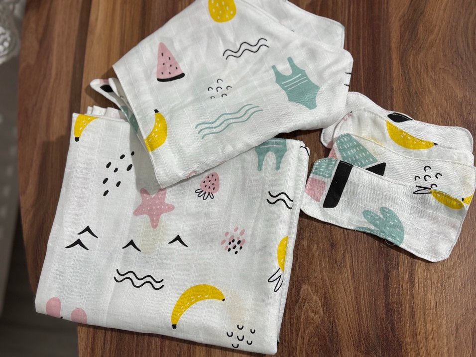 Beyaz müslin kumaş çok amaçlı örtü - Görsel 3