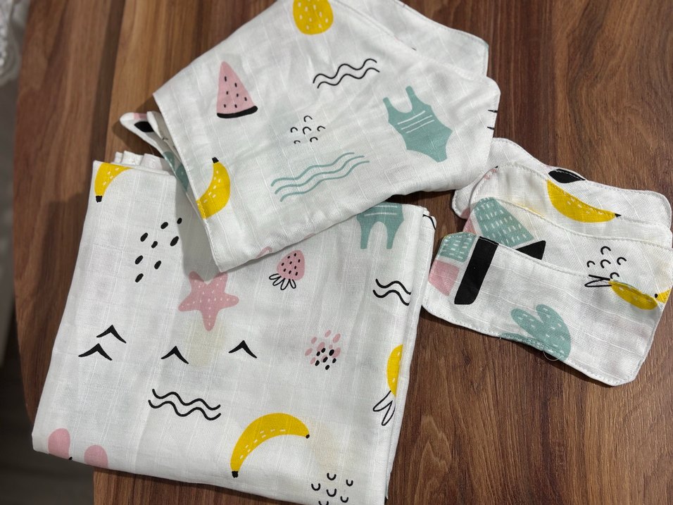 Beyaz müslin kumaş çok amaçlı örtü - Görsel 2