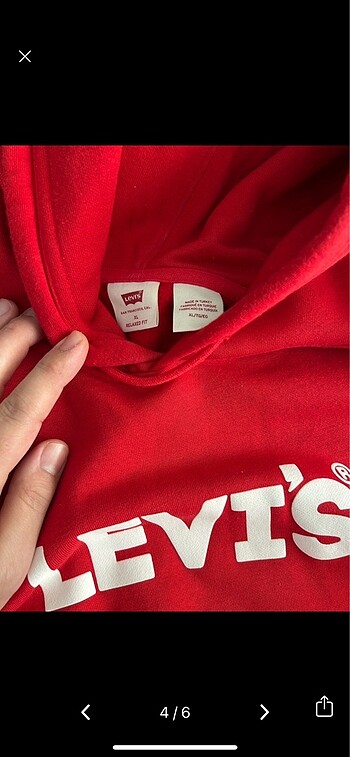 xl Beden kırmızı Renk Levis Orjinal Swetshirt