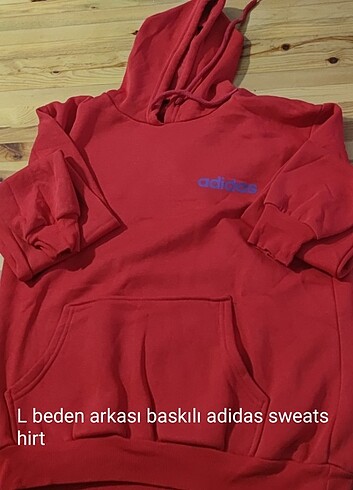 L beden arkası baskılı adidas sweatshirt 