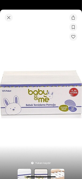Baby Me Bebek Temizleme Pamuğu 
