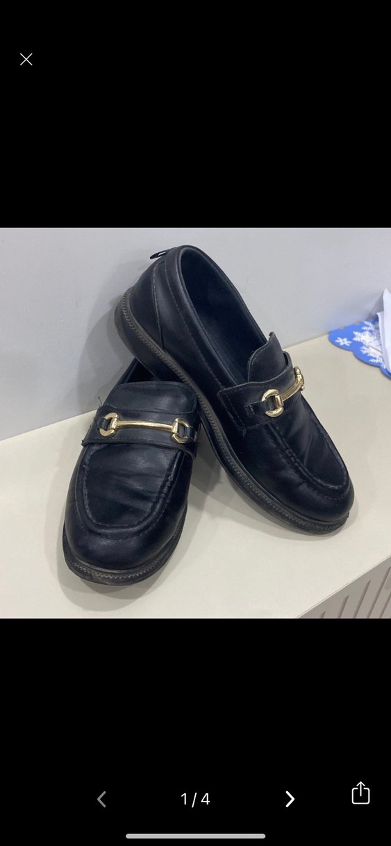 Klasik Siyah Deri Tokalı Kız çocuk Loafer - Görsel 3