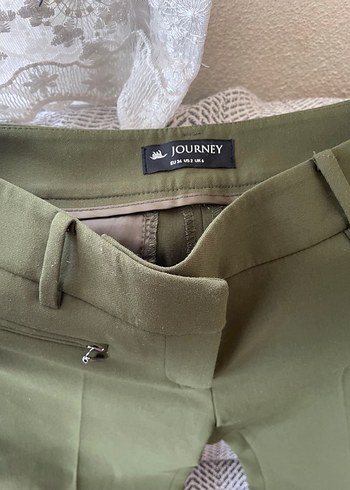 Kadın Haki Kumaş Pantolon - Görsel 3
