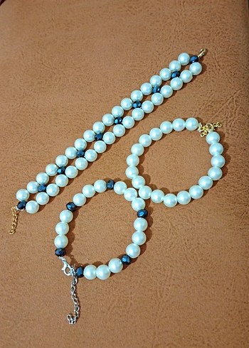 Bohem İnci Boncuklu Turkuaz Bileklik - Görsel 4