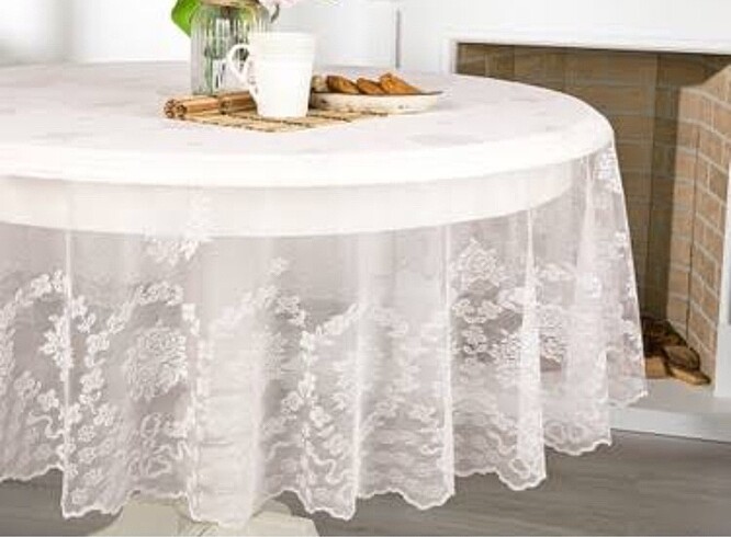 ENGLİSH HOME Yuvarlak Örme Masa Örtüsü