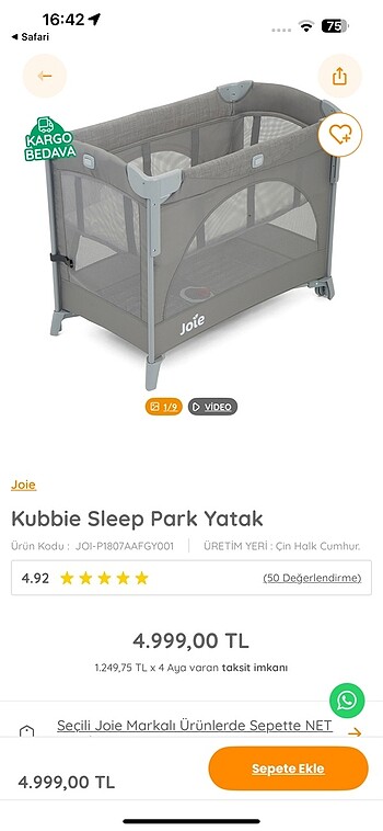 joie park yatak