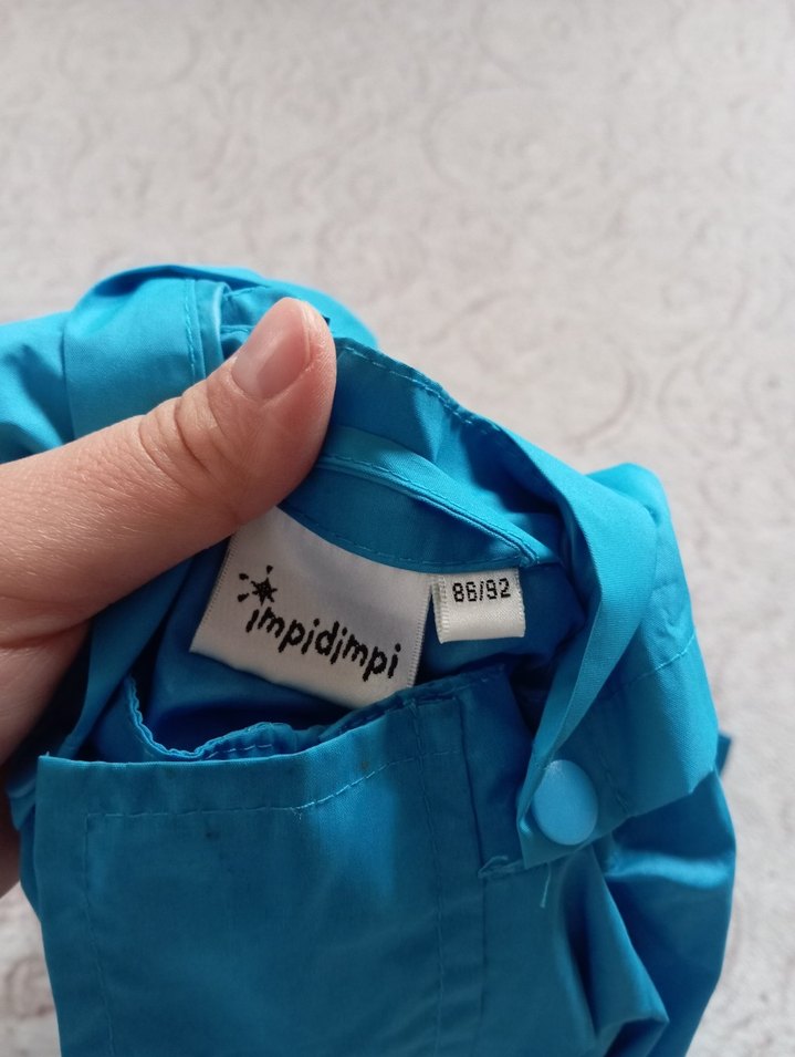 Mavi Erkek Çocuk Fermuarlı Yağmurluk - Görsel 2