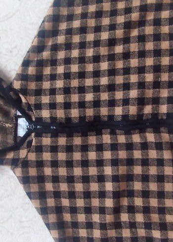 Kız Çocuk Kapüşonlu Kareli Panço - Görsel 7