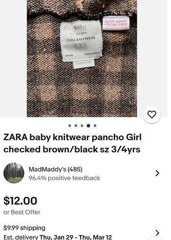 Kız Çocuk Kapüşonlu Kareli Panço - Görsel 4